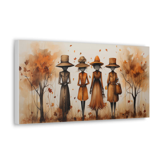 Autumn Friends  | Autumn Wall Art Canvas | Rustic Fall Print | Watercolor Wall Art | Fall Decor