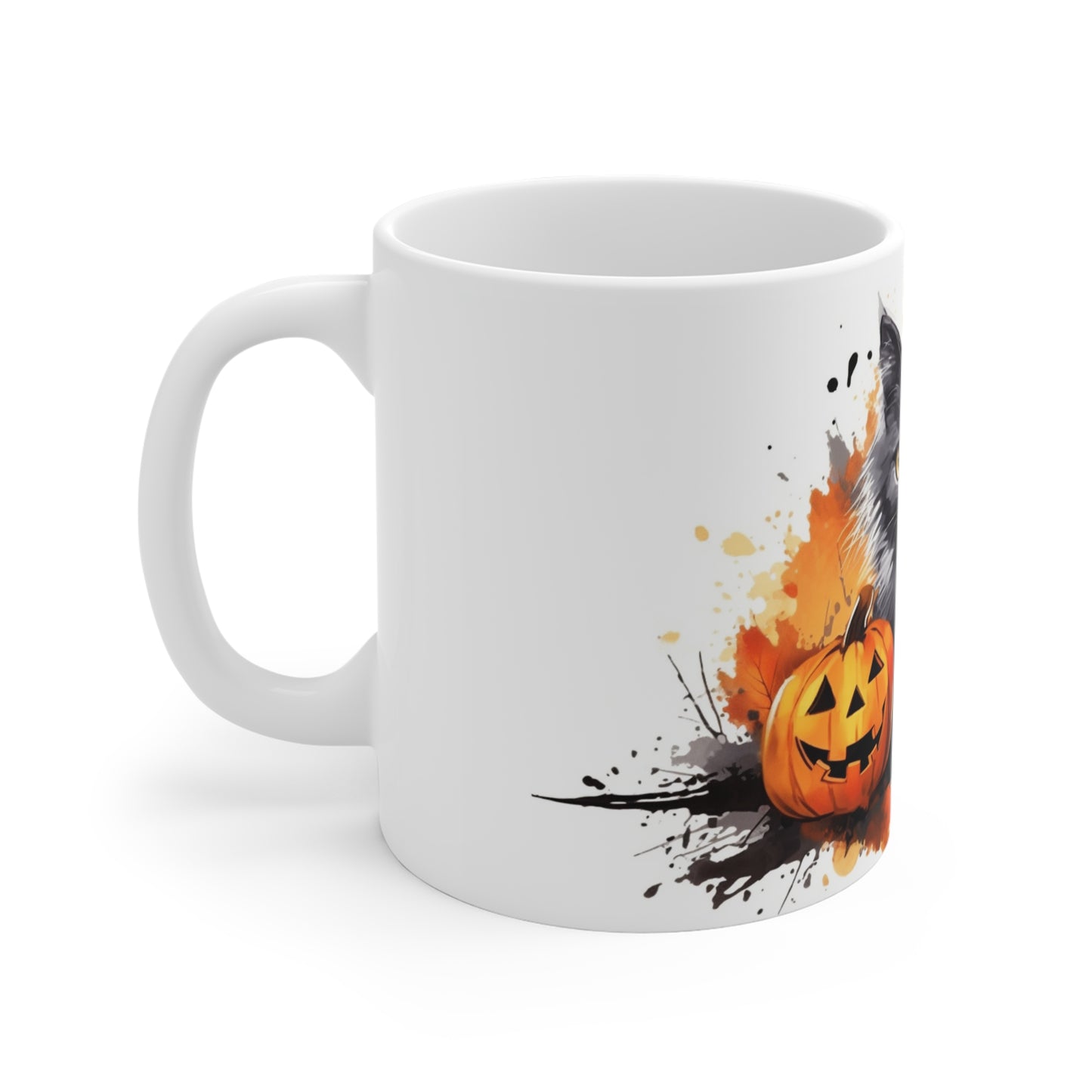 Halloween Black Cat with Pumpkins Ceramic Mugs (11oz\15oz\20oz)