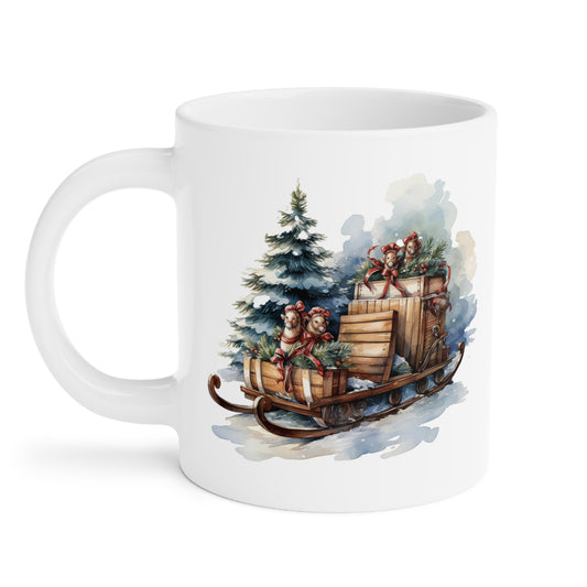 Sleigh Ride Delight | Christmas Coffee Mugs | Coffee Ceramic Mugs (11oz\15oz\20oz) | Coffee Mugs