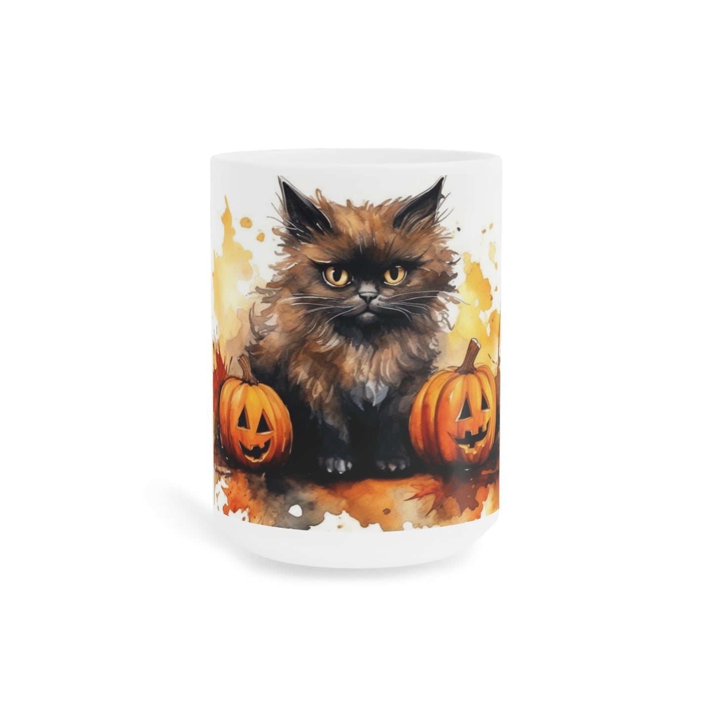 Halloween Cat with Pumpkins Ceramic Mugs (11oz\15oz\20oz)