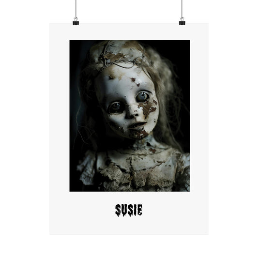 Halloween unique poster | Creepy Doll | Susie | Halloween Wall Art
