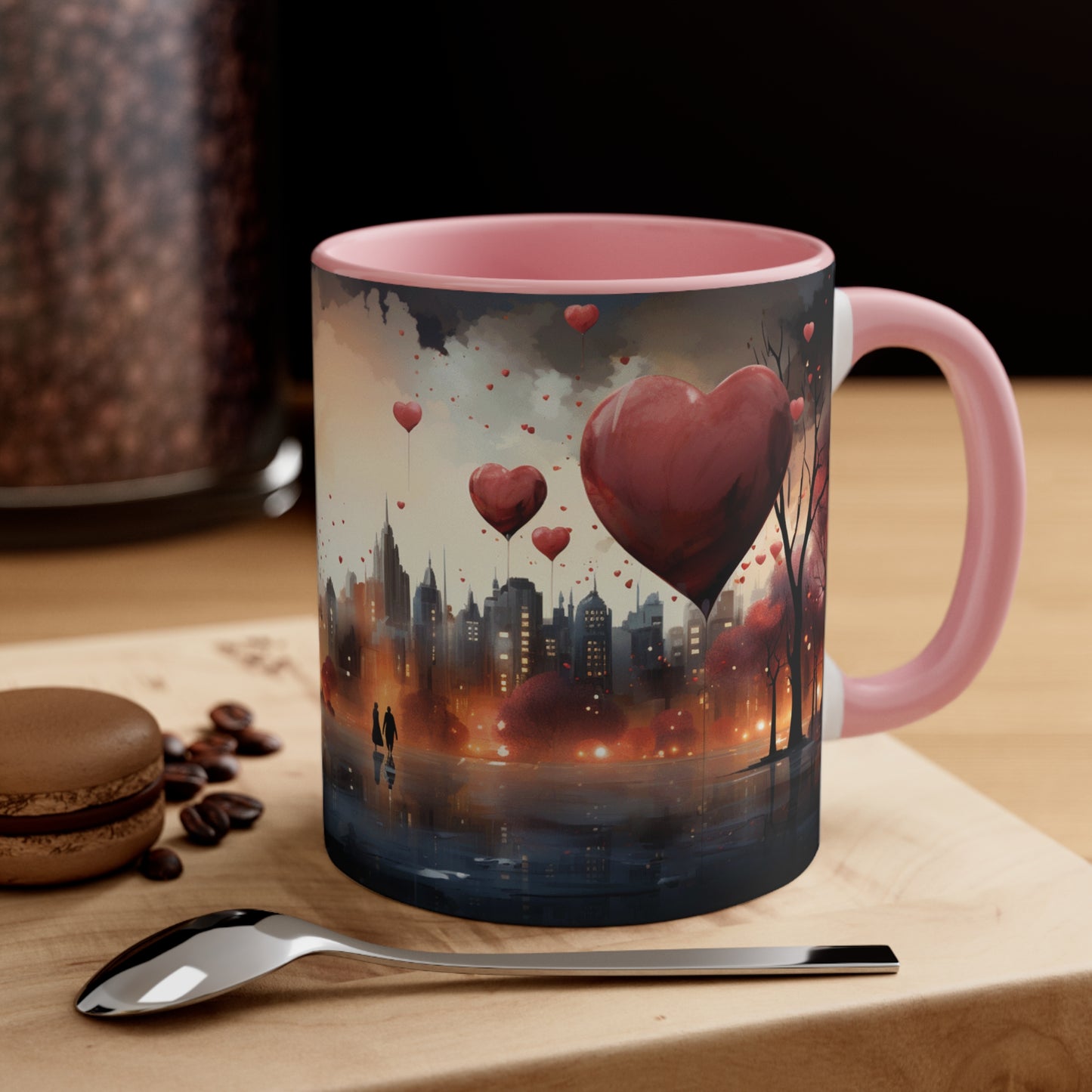 Enchanted Evening mug, Valentine's Day, Accent Coffee Mug, 11oz mug, valentines gift, gift for her, be mine, heart mug, love you, couples