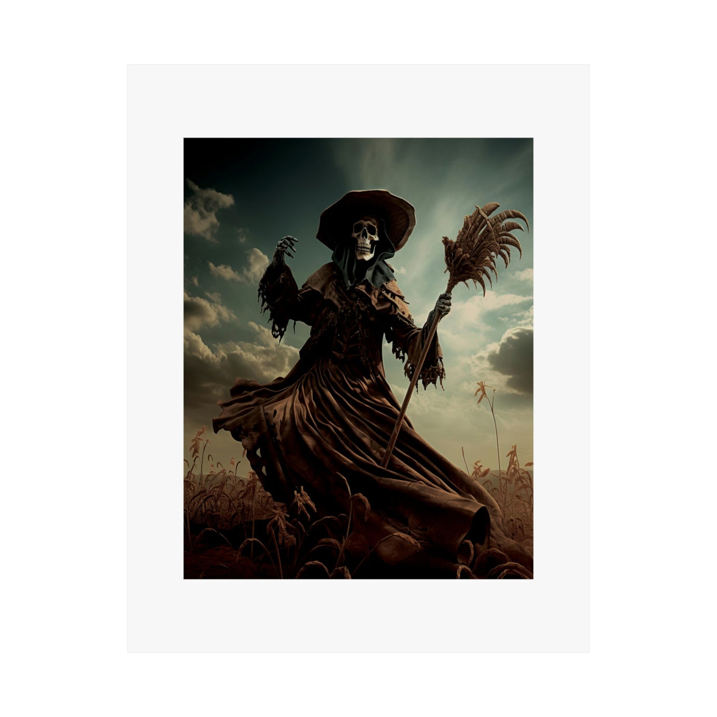 Halloween unique poster | Skeletal Witch | Halloween Wall Art
