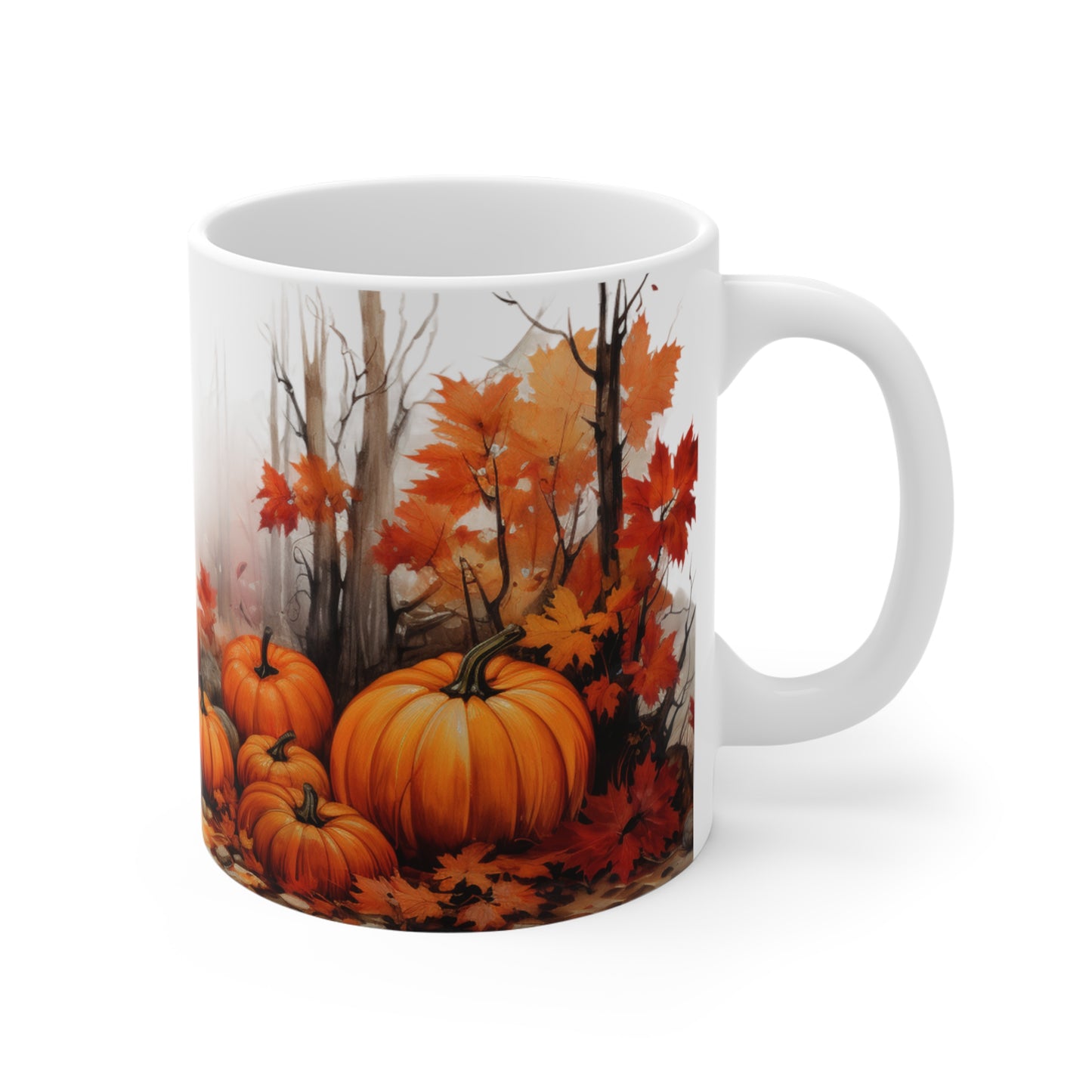 For the Love of Pumpkins | Autumn Fall Coffee Mug | Rustic Fall Mug | Watercolor Fall Mug