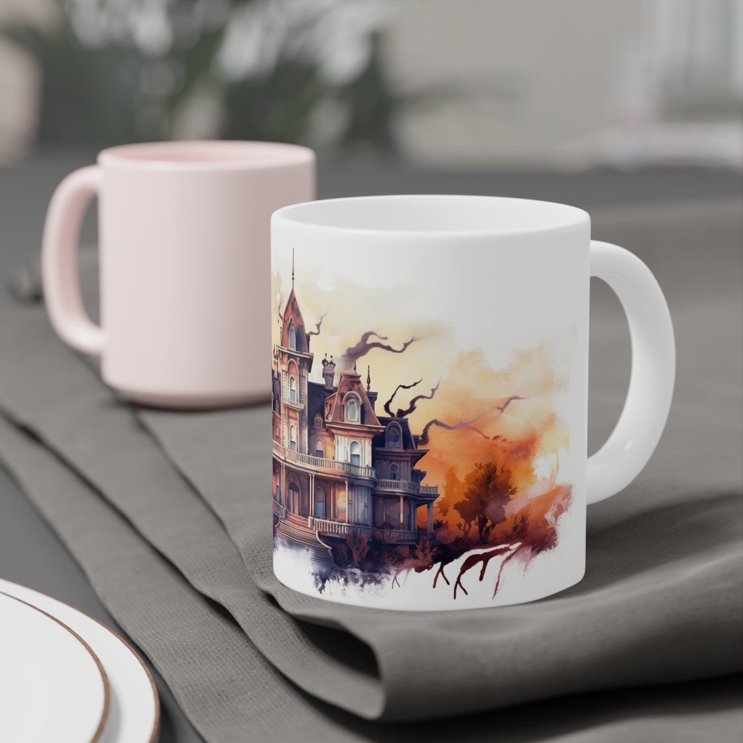 Haunted Halloween Mansion Ceramic Mugs (11oz\15oz\20oz)