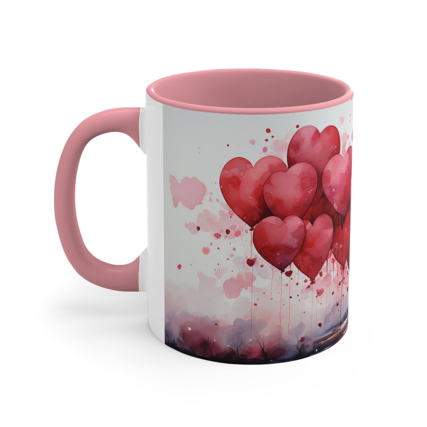 Hearts Aflutter mug, Valentine's Day, Accent Coffee Mug, 11oz mug, valentines gift, gift for her, be mine, heart mug, love you, couples