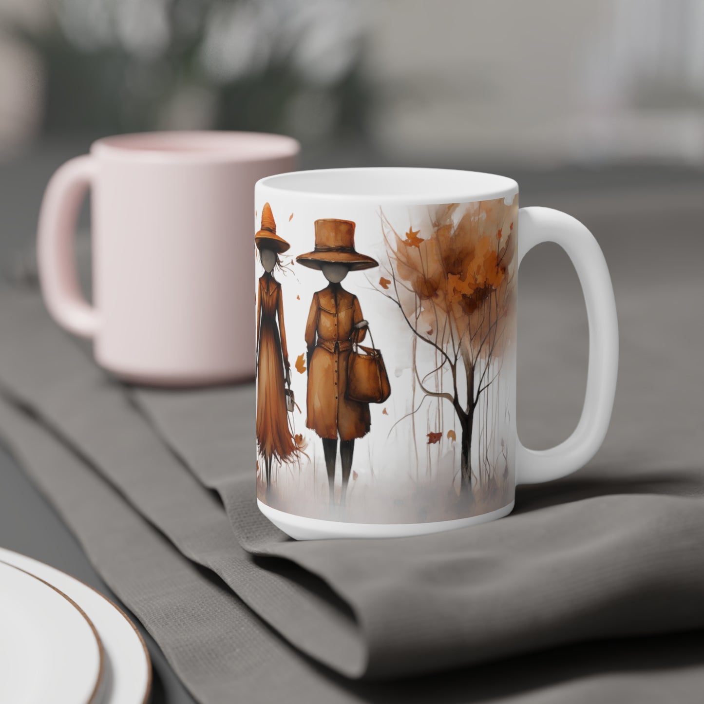 Autumn Friends | Autumn Fall Coffee Mug | Rustic Fall Mug | Watercolor Fall Mug
