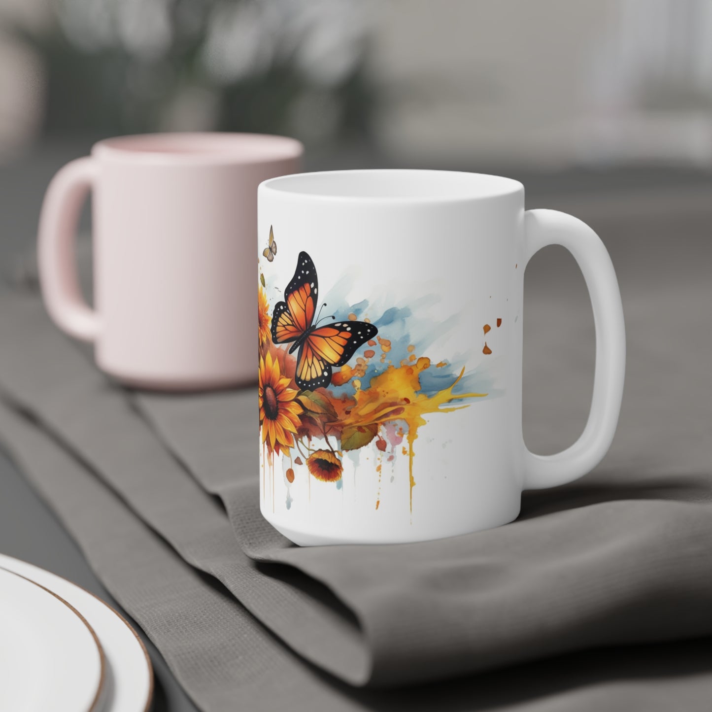 Sunflowers & Butterflies Ceramic Mugs (11oz\15oz\20oz)