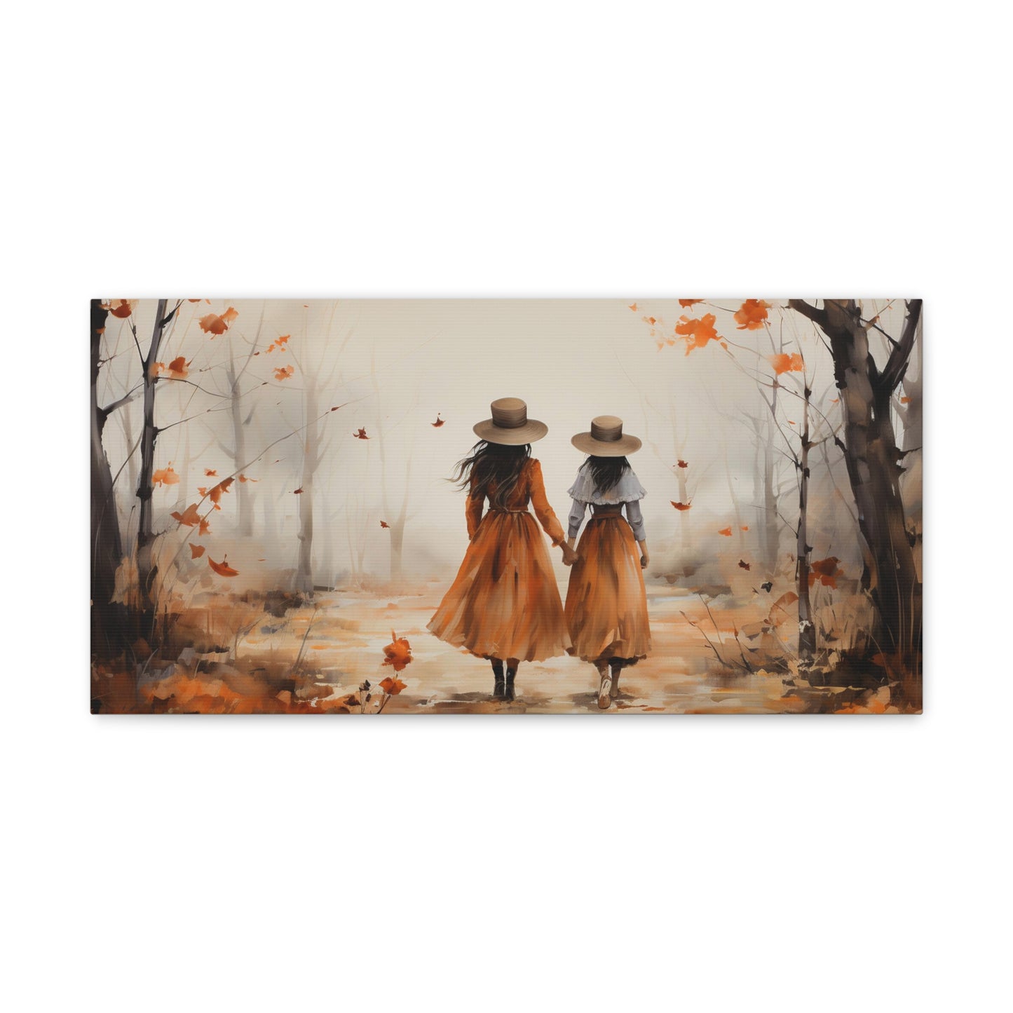 Amiche  | Autumn Wall Art Canvas | Rustic Fall Print | Watercolor Wall Art | Fall Decor