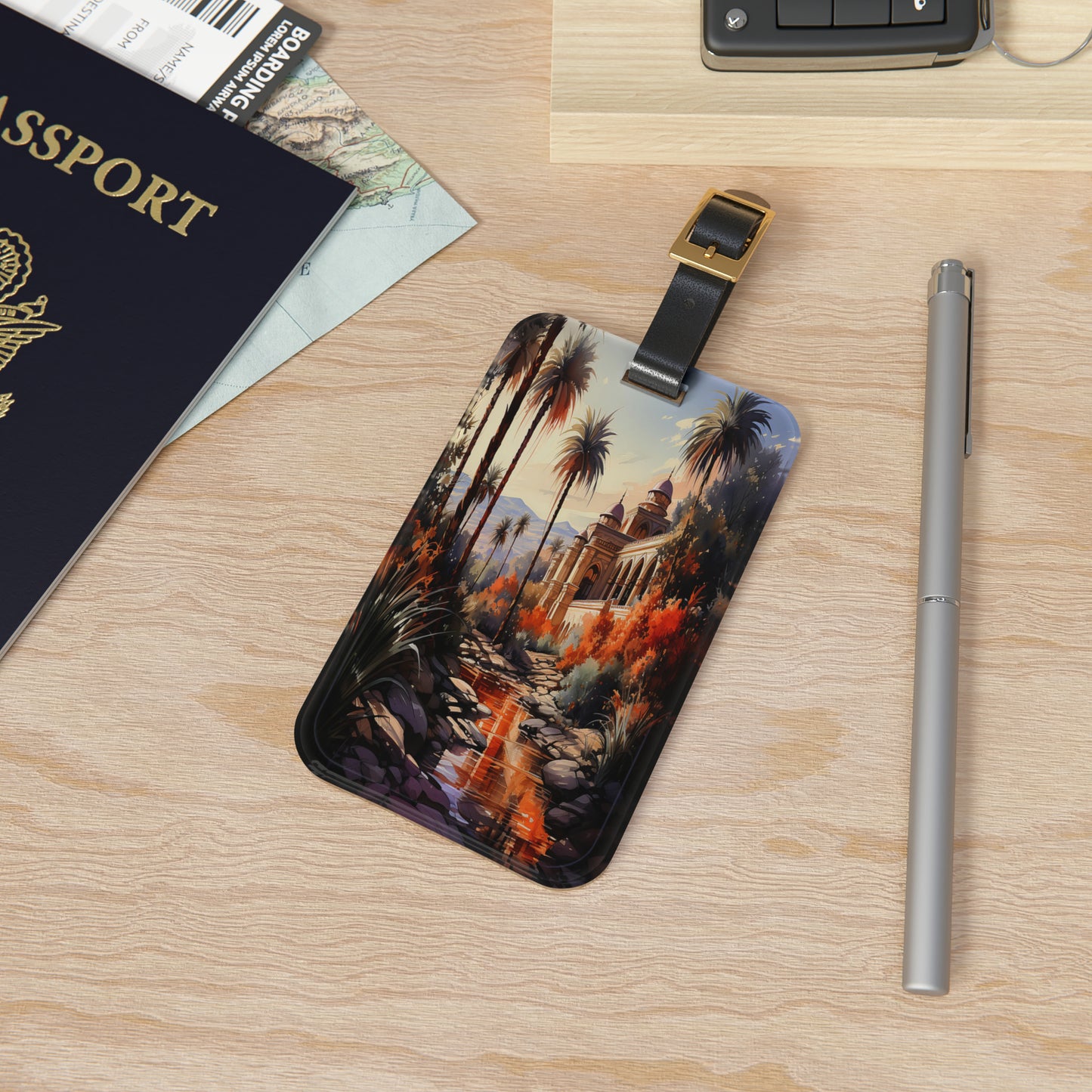 Egyptian Oasis Luggage Tag | Artistic Journey Collection | Christmas Vacation | Luggage Tags | Travel Tags