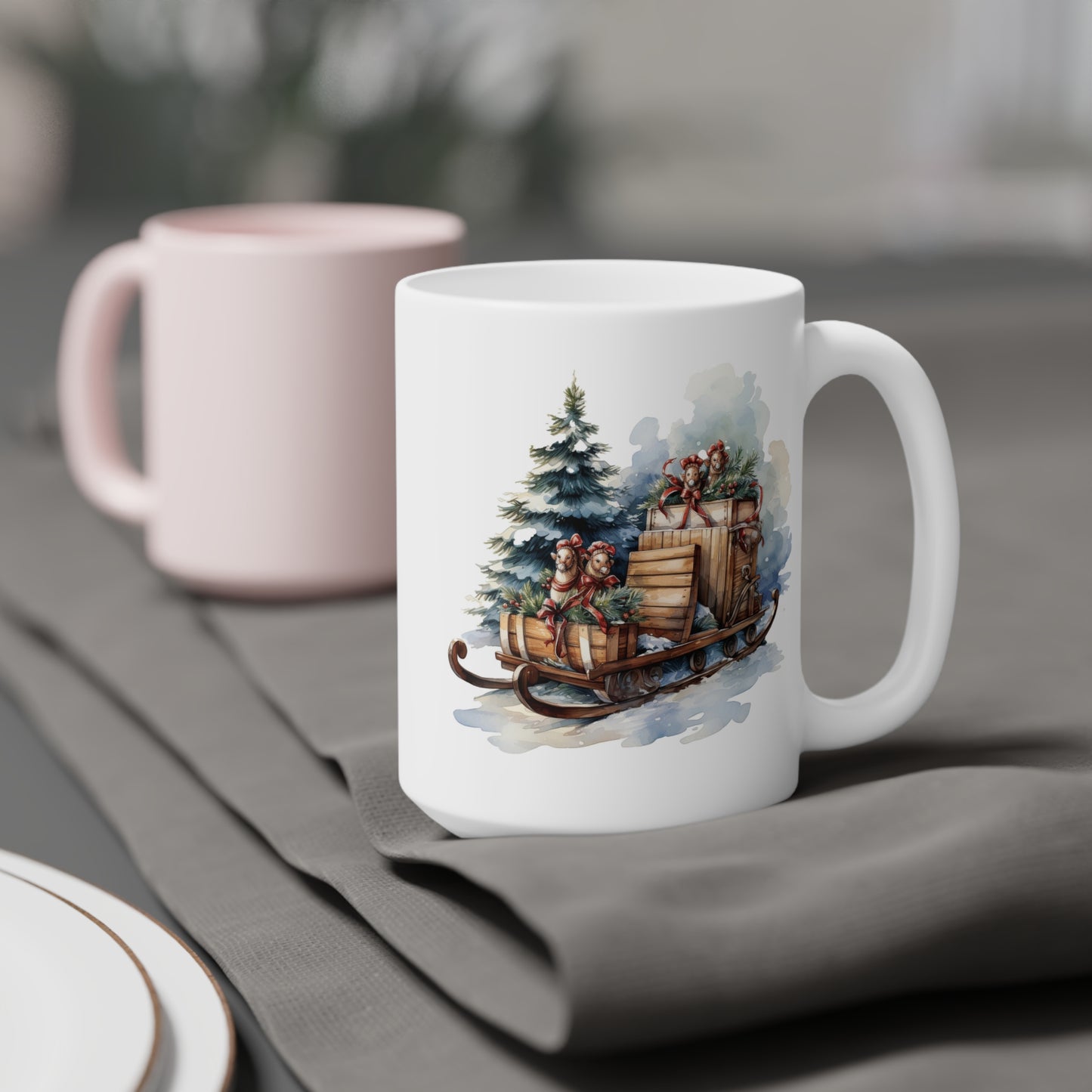 Sleigh Ride Delight | Christmas Coffee Mugs | Coffee Ceramic Mugs (11oz\15oz\20oz) | Coffee Mugs