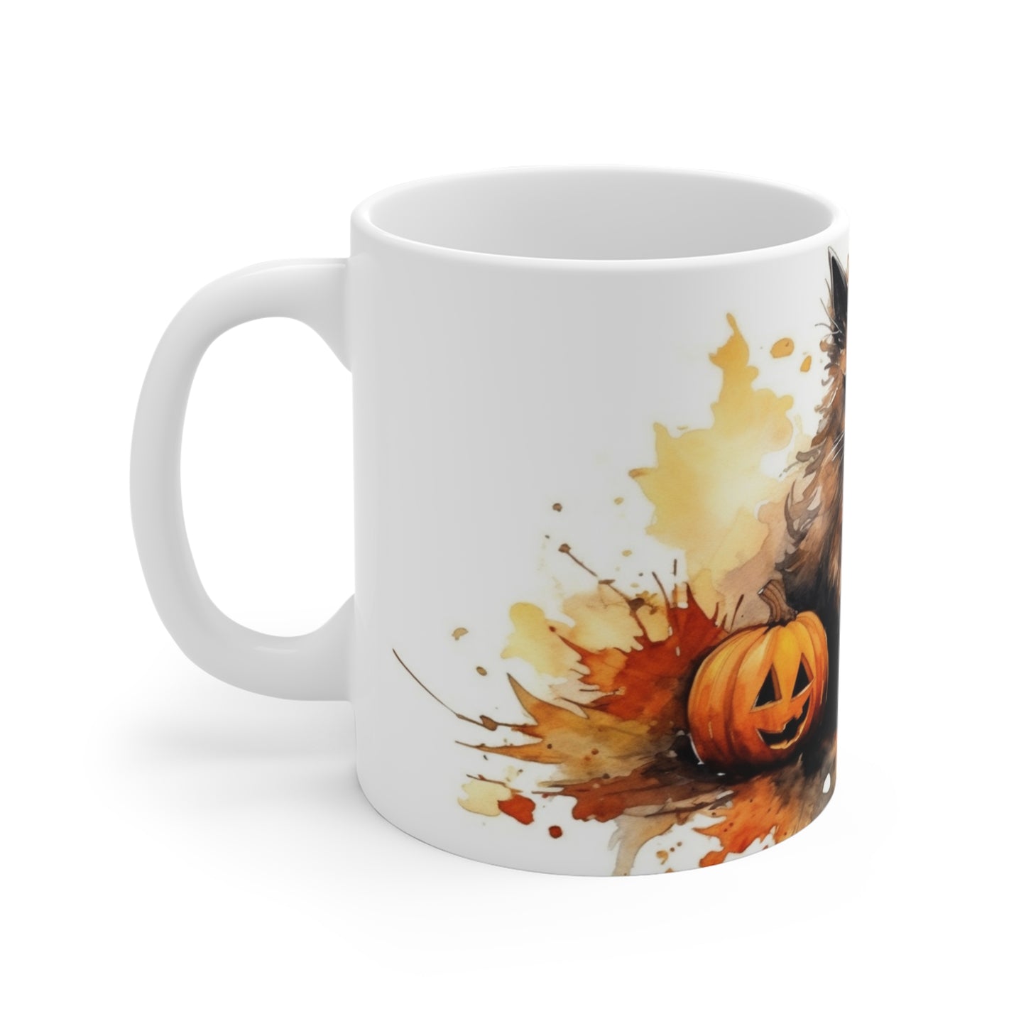 Halloween Cat with Pumpkins Ceramic Mugs (11oz\15oz\20oz)