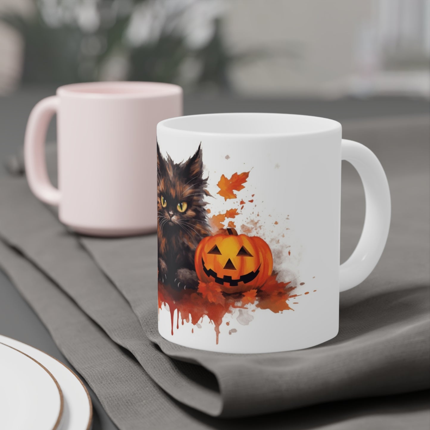 Halloween Black Cat Ceramic Mugs (11oz\15oz\20oz)