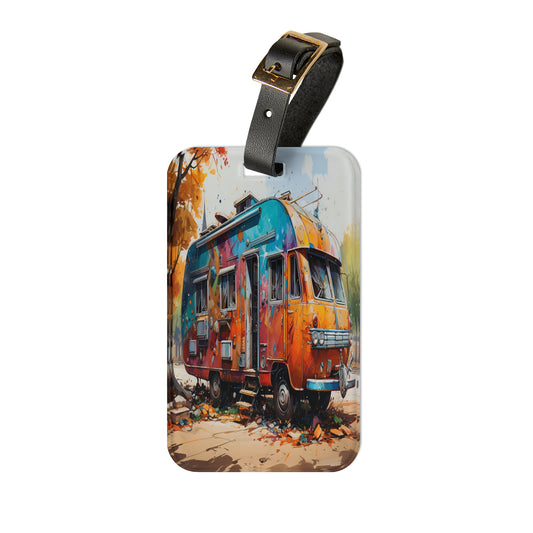 Wanderlust Wagon Luggage Tag | Artistic Journey Collection | Christmas Vacation | Luggage Tags | Travel Tags