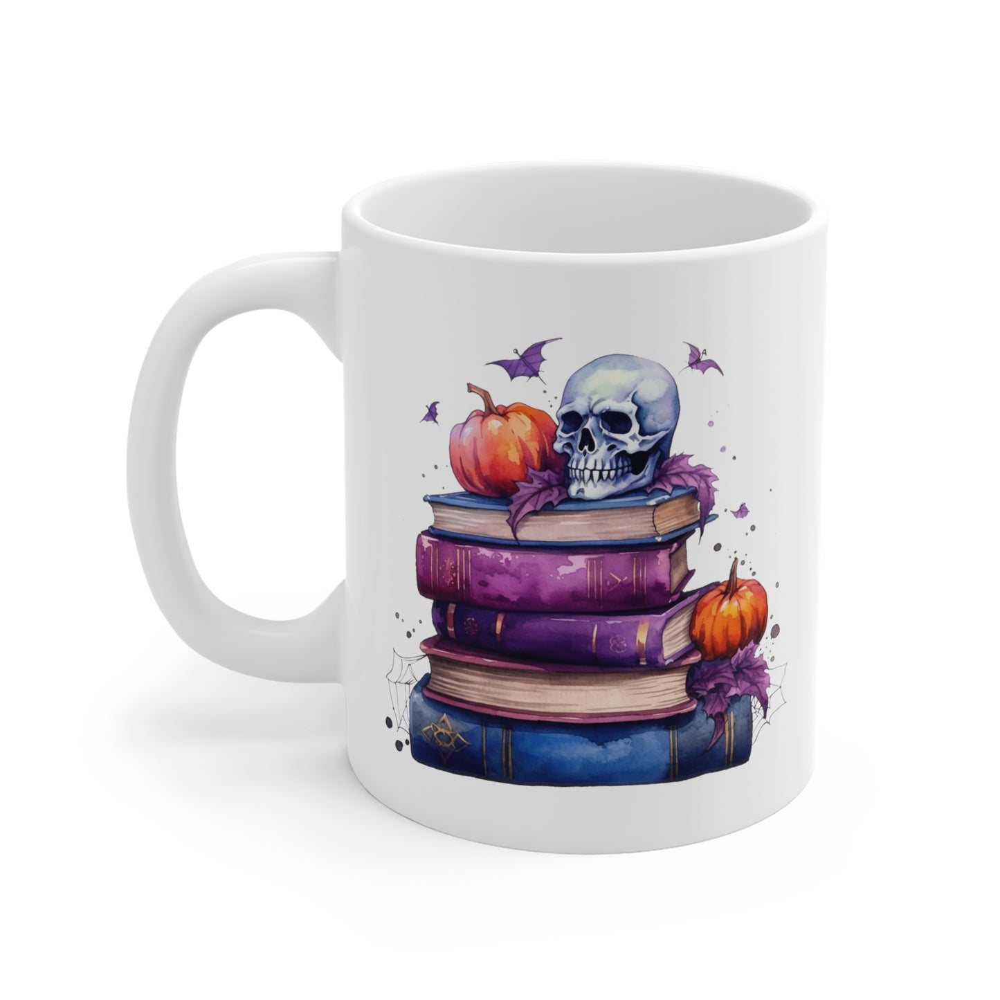 Halloween Spellbooks with Skeleton Ceramic Mugs (11oz\15oz\20oz)