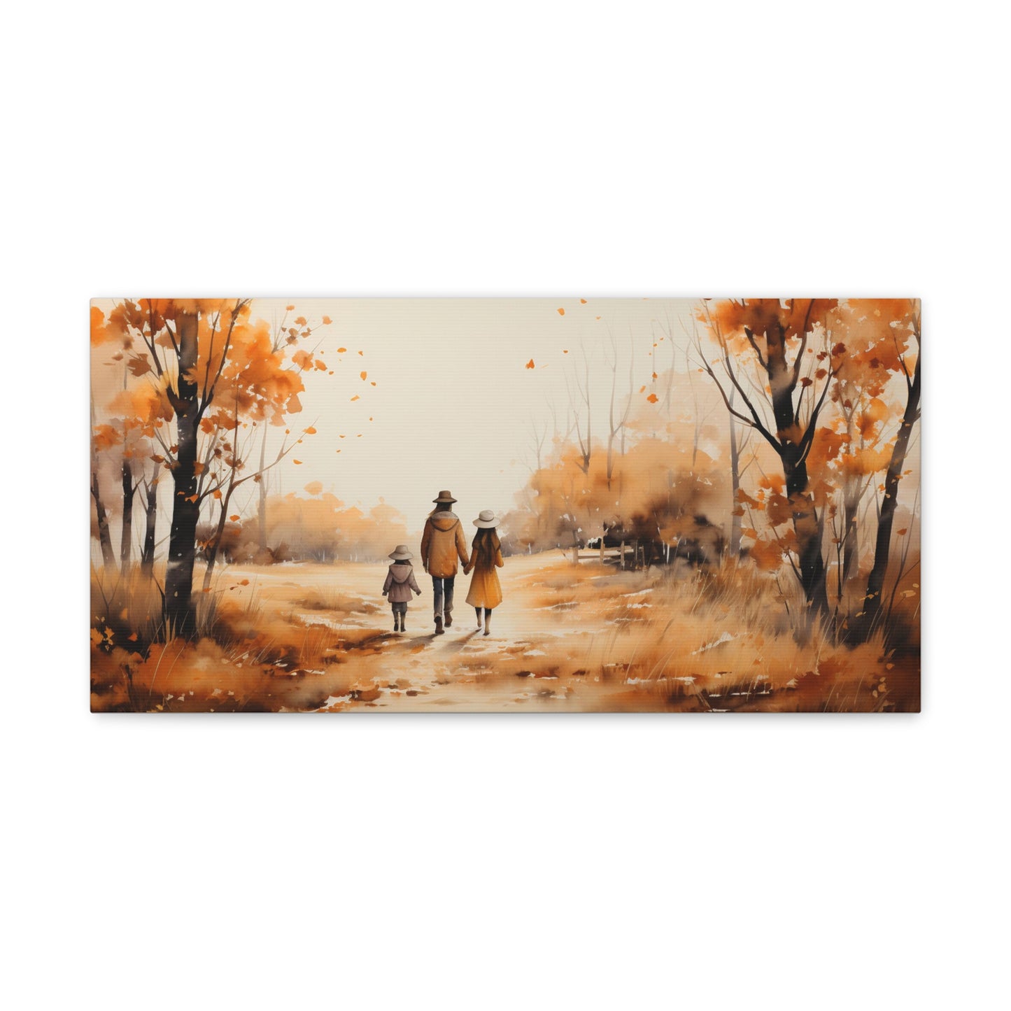 Sisters | Autumn Wall Art Canvas | Rustic Fall Print | Watercolor Wall Art | Fall Decor