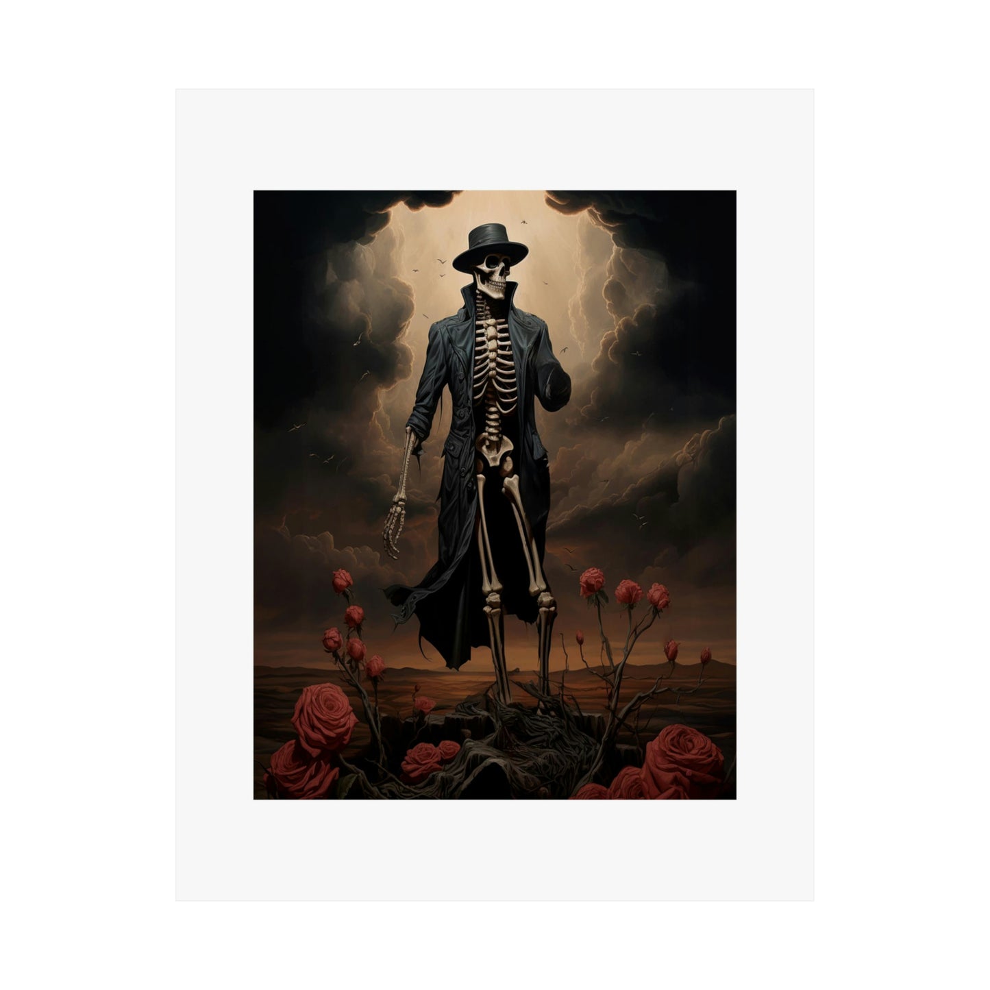 Halloween unique poster | Skeletal Cowboy| Halloween Wall Art
