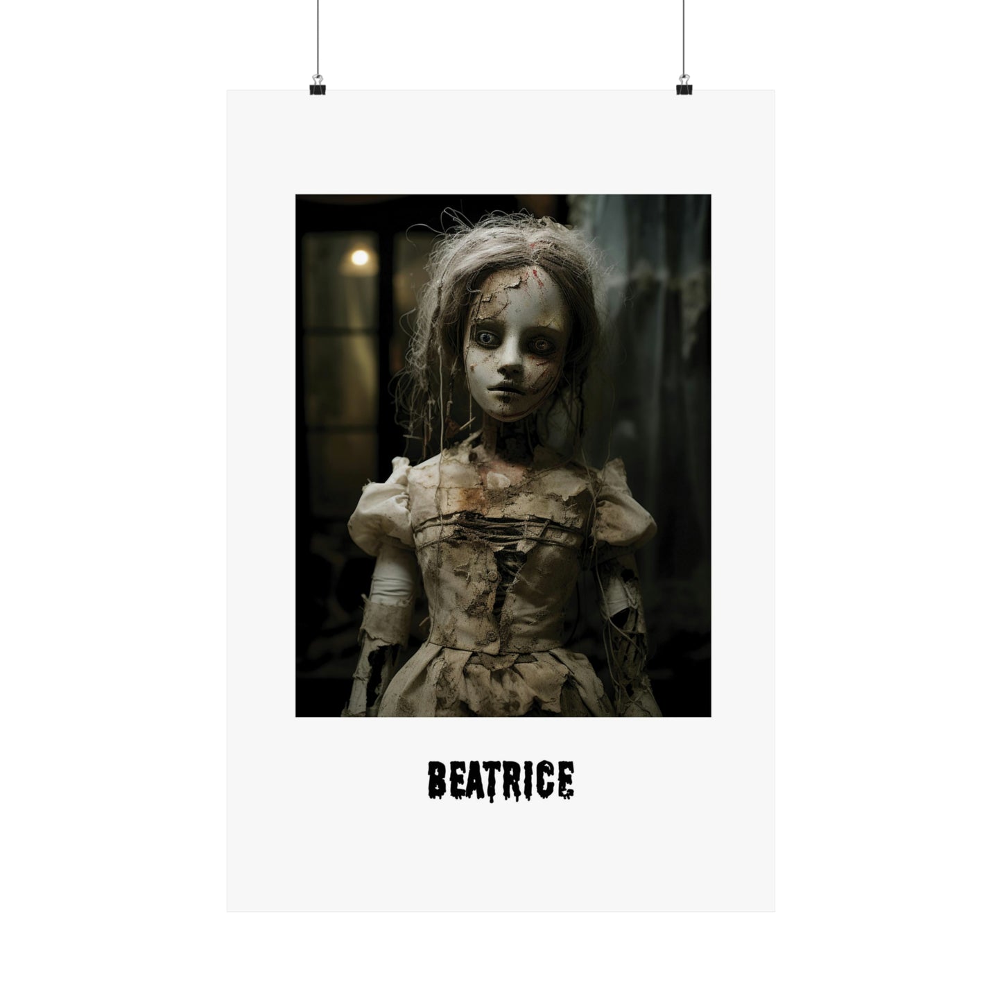 Halloween unique poster | Creepy Doll | Beatrice | Halloween Wall Art