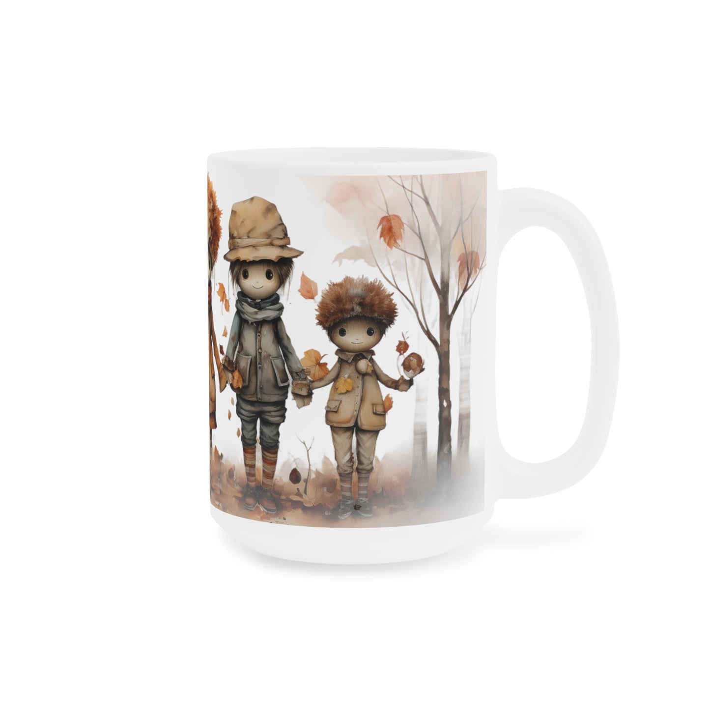 Autumn Scarecrow Friends | Autumn Fall Coffee Mug | Rustic Fall Mug | Watercolor Fall Mug
