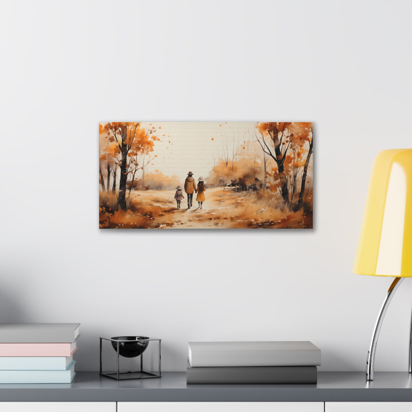 Sisters | Autumn Wall Art Canvas | Rustic Fall Print | Watercolor Wall Art | Fall Decor