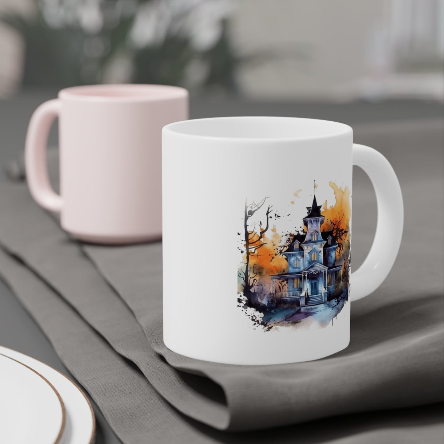 Haunted Halloween Mansion #2 Ceramic Mugs (11oz\15oz\20oz)