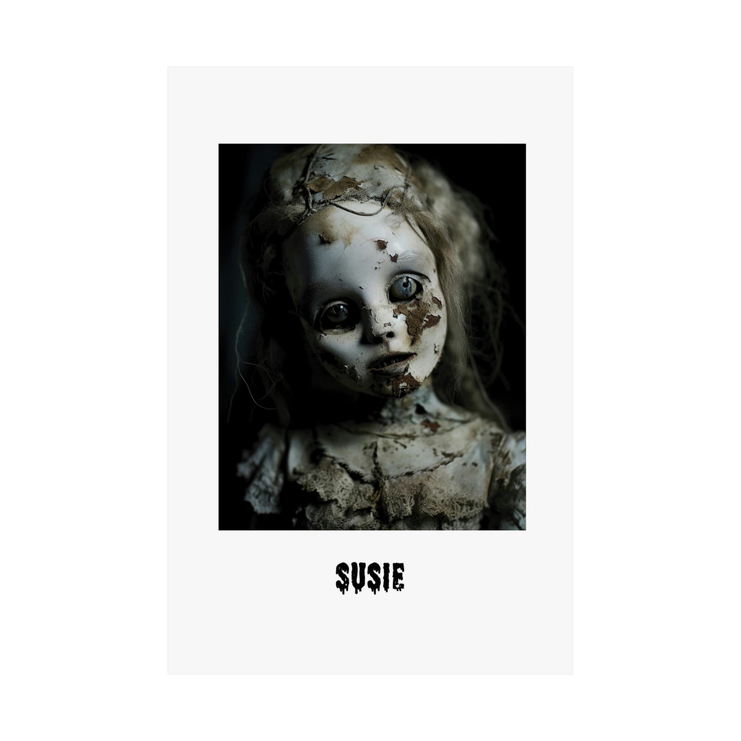 Halloween unique poster | Creepy Doll | Susie | Halloween Wall Art