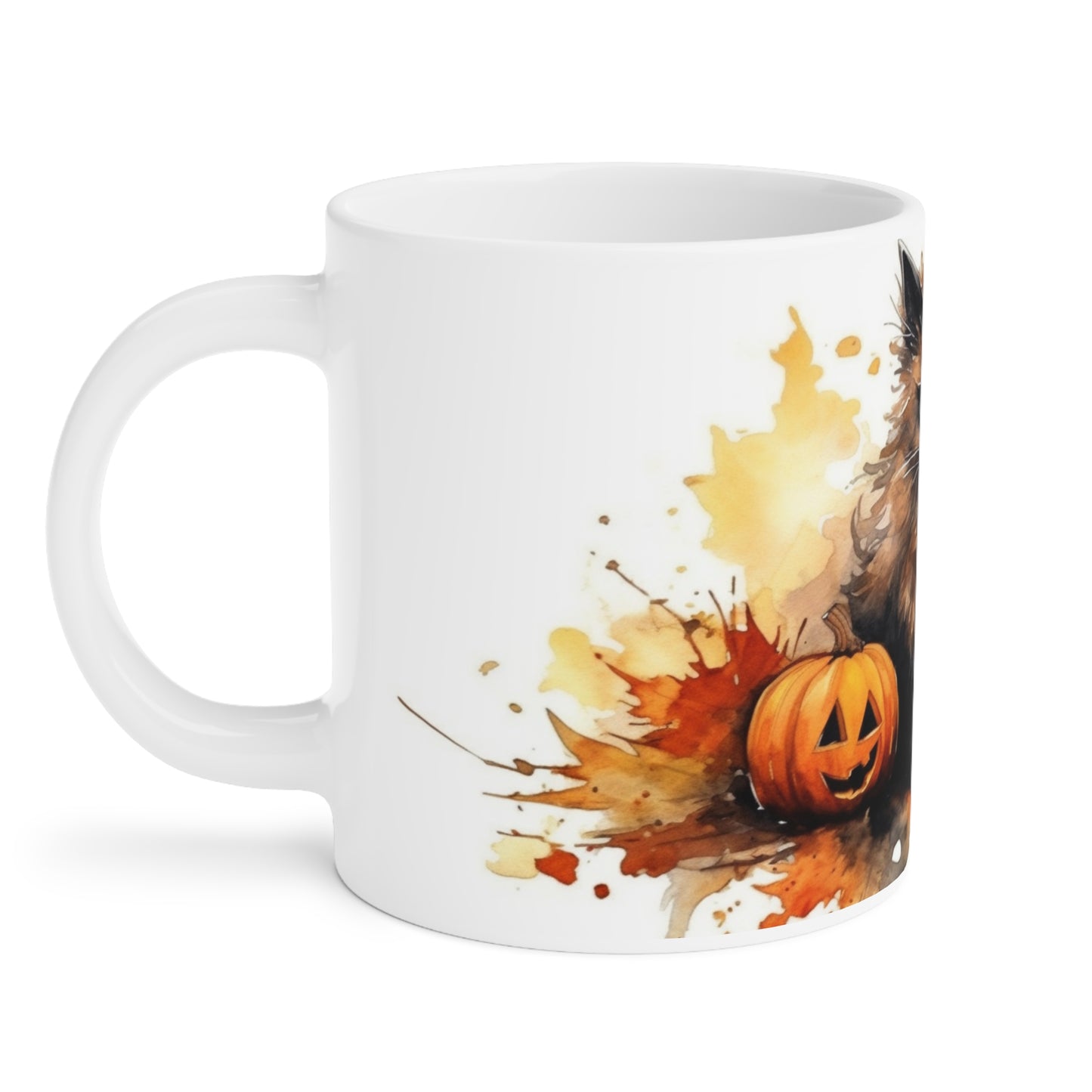 Halloween Cat with Pumpkins Ceramic Mugs (11oz\15oz\20oz)