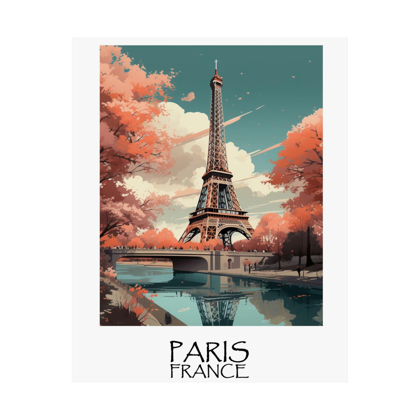 Unique Travel poster | Parisian Charm | Paris, France | Eiffel Tower | 1920s Art Deco Wall Art | Retro Wall Art