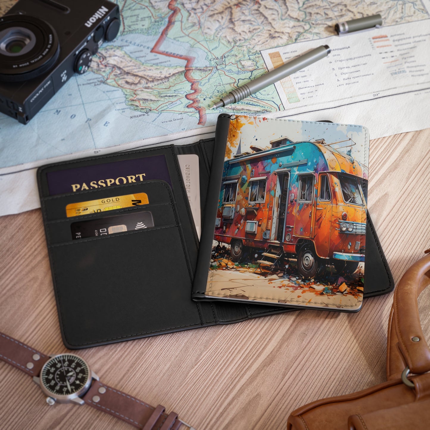 Wanderlust Wagon Passport Cover | Voyage of Colors Collection | Passport Covers | Travel accessories | Christmas gift