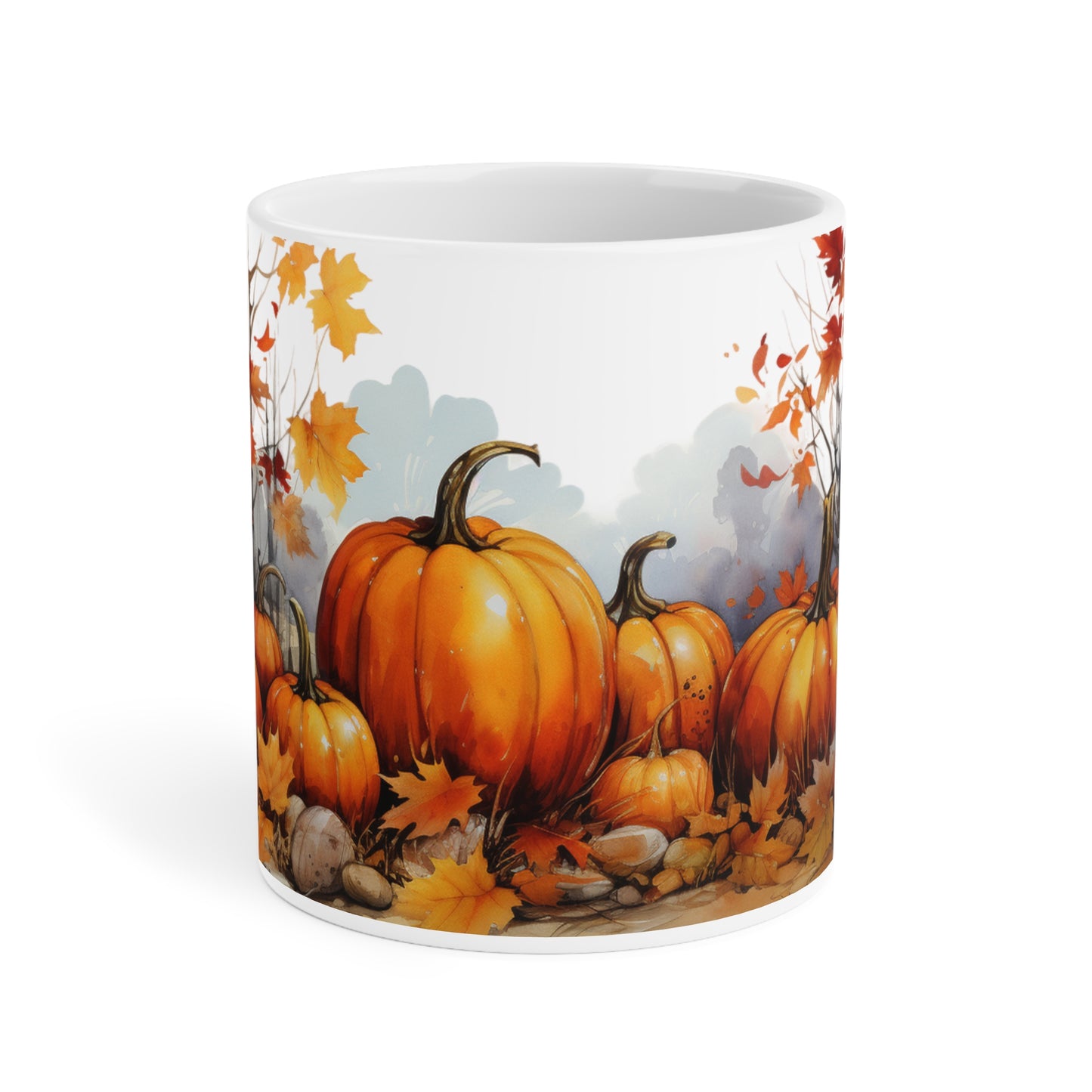 Pumpkin Love | Autumn Fall Coffee Mug | Rustic Fall Mug | Watercolor Fall Mug