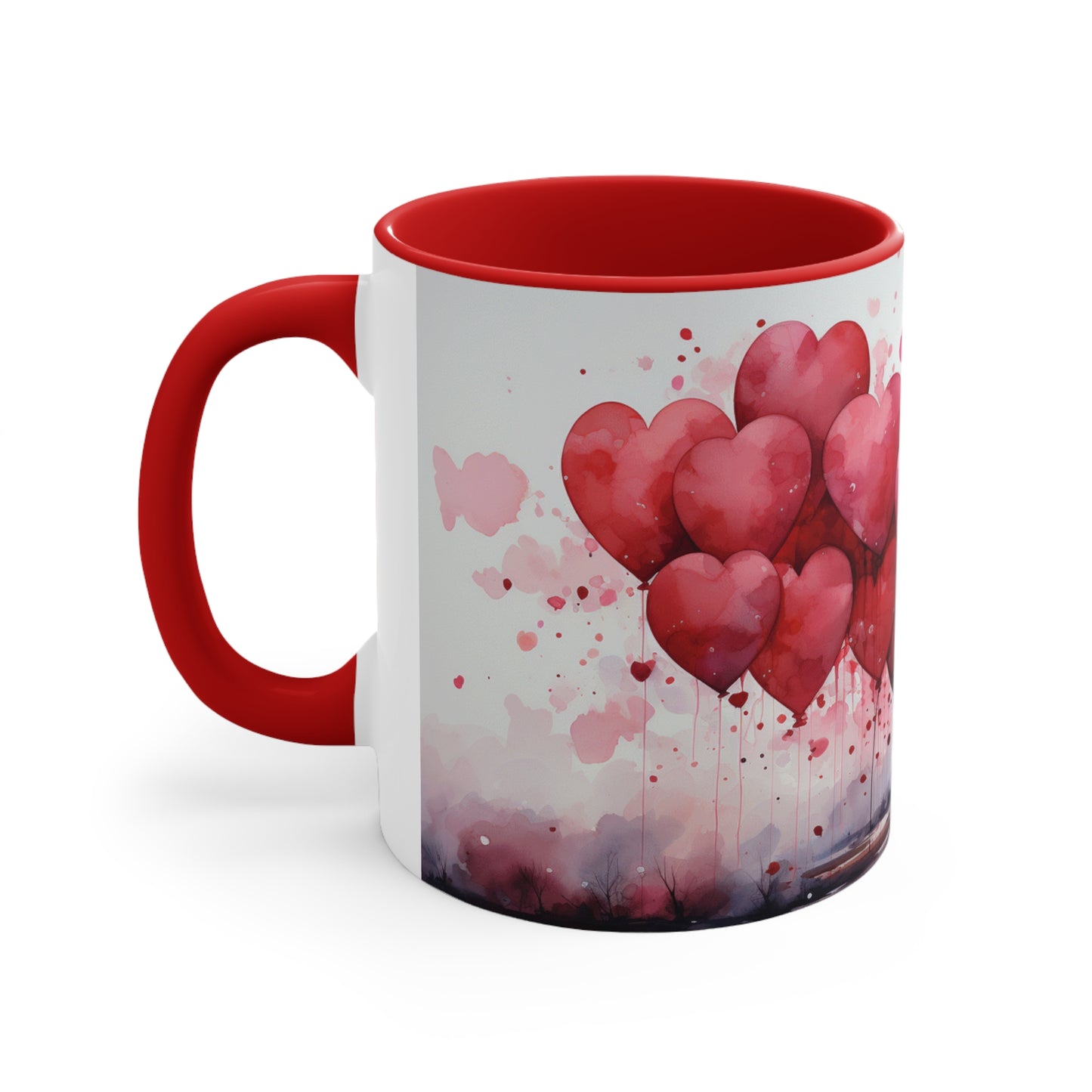 Hearts Aflutter mug, Valentine's Day, Accent Coffee Mug, 11oz mug, valentines gift, gift for her, be mine, heart mug, love you, couples