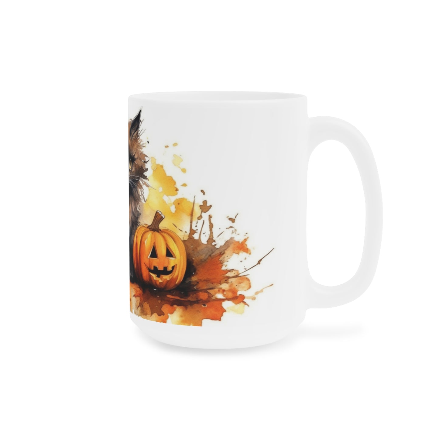 Halloween Cat with Pumpkins Ceramic Mugs (11oz\15oz\20oz)