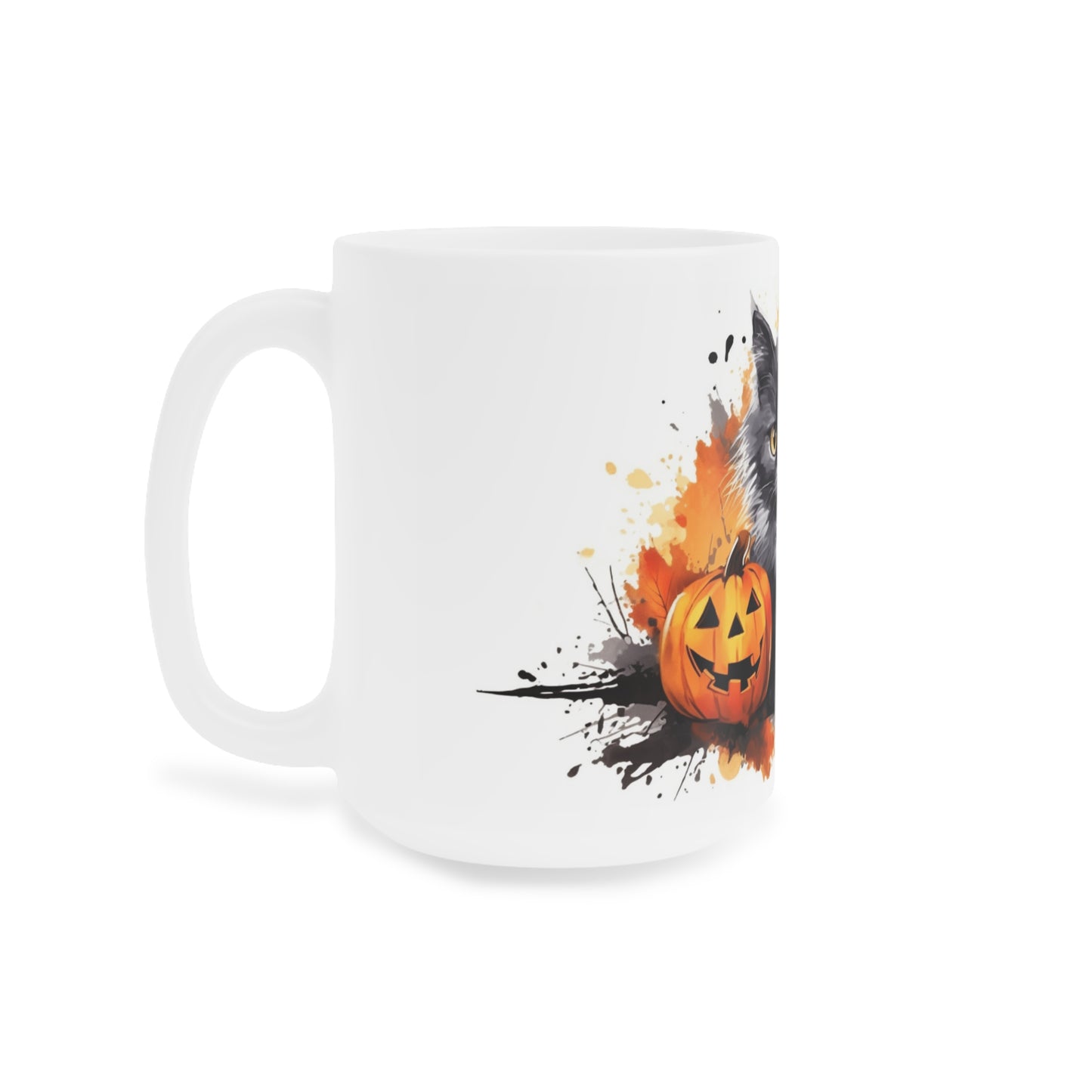 Halloween Black Cat with Pumpkins Ceramic Mugs (11oz\15oz\20oz)