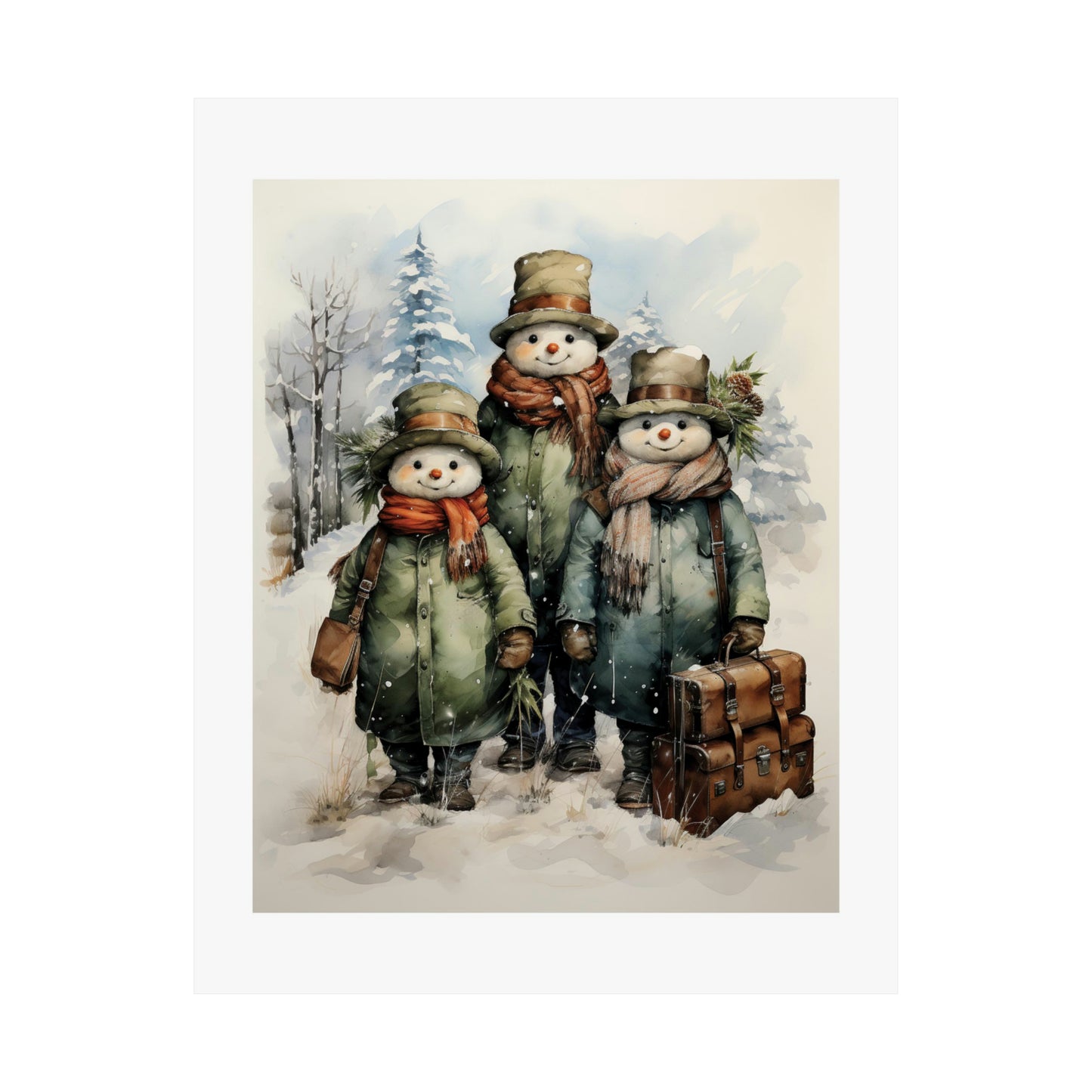 A Snowy Send-off | Christmas Travel Wall Art | Retro Wall Art | Travel Santa