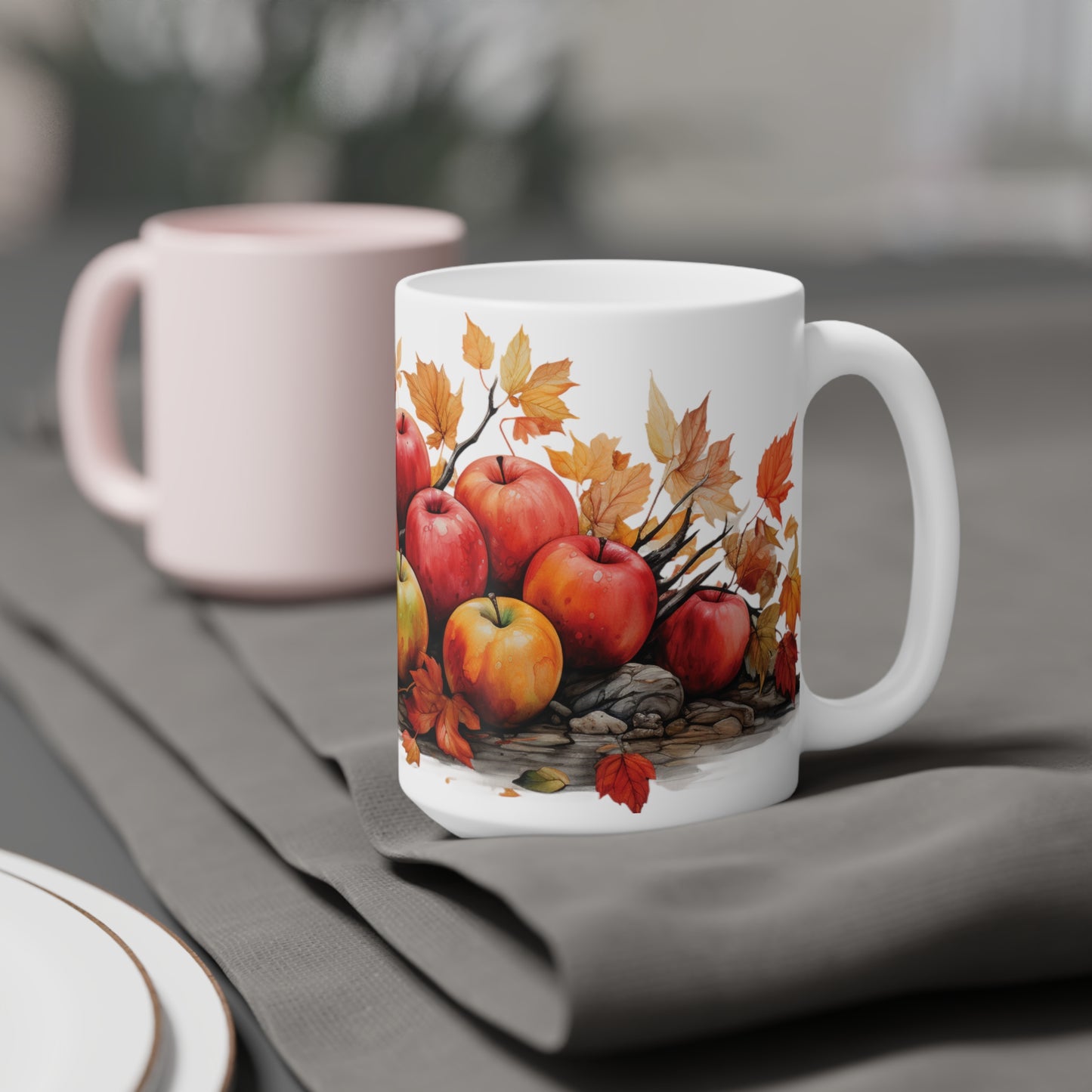 Autumn Apples | Autumn Fall Coffee Mug | Rustic Fall Mug | Watercolor Fall Mug