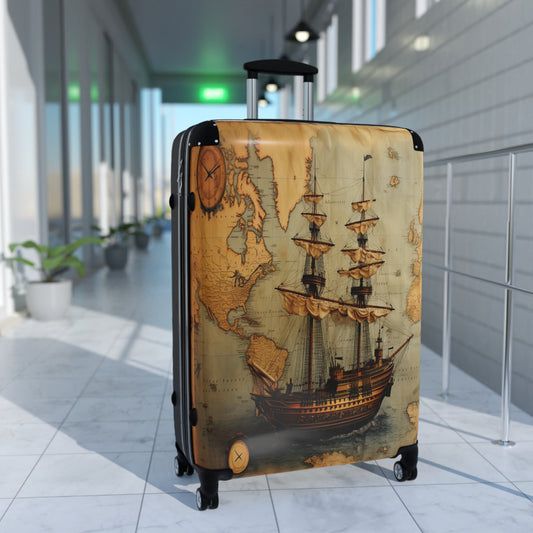 Old World Charm Luggage | Explorer's Legacy Collection | Christmas vacation | Travel Luggage | Suitcase | Vintage Map