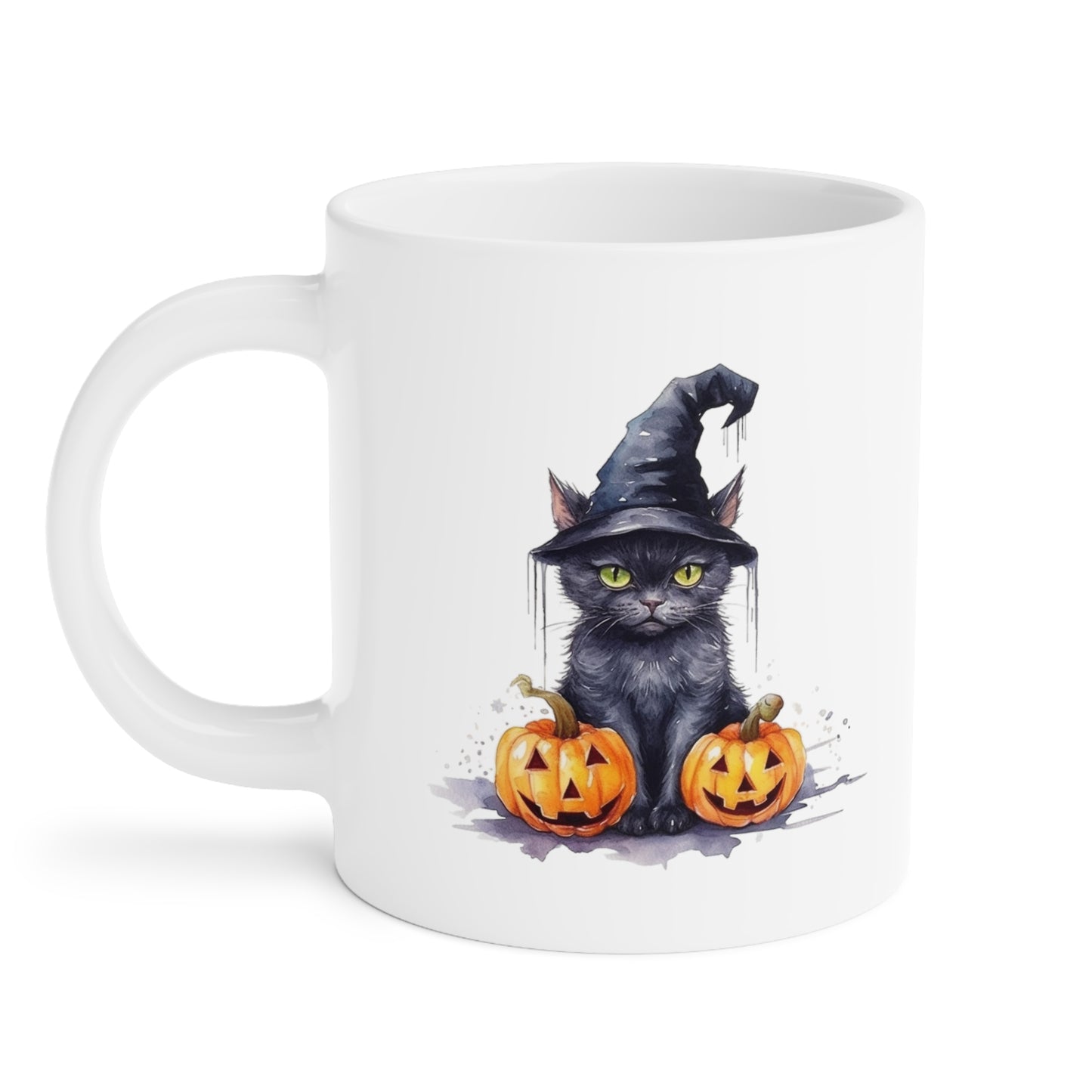 Halloween Black Cat with Witch Hat Ceramic Mugs (11oz\15oz\20oz)