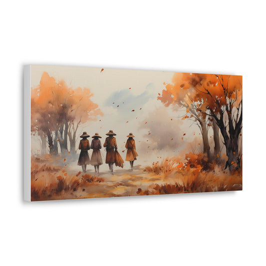 i Viaggiatori  | Autumn Wall Art Canvas | Rustic Fall Print | Watercolor Wall Art | Fall Decor