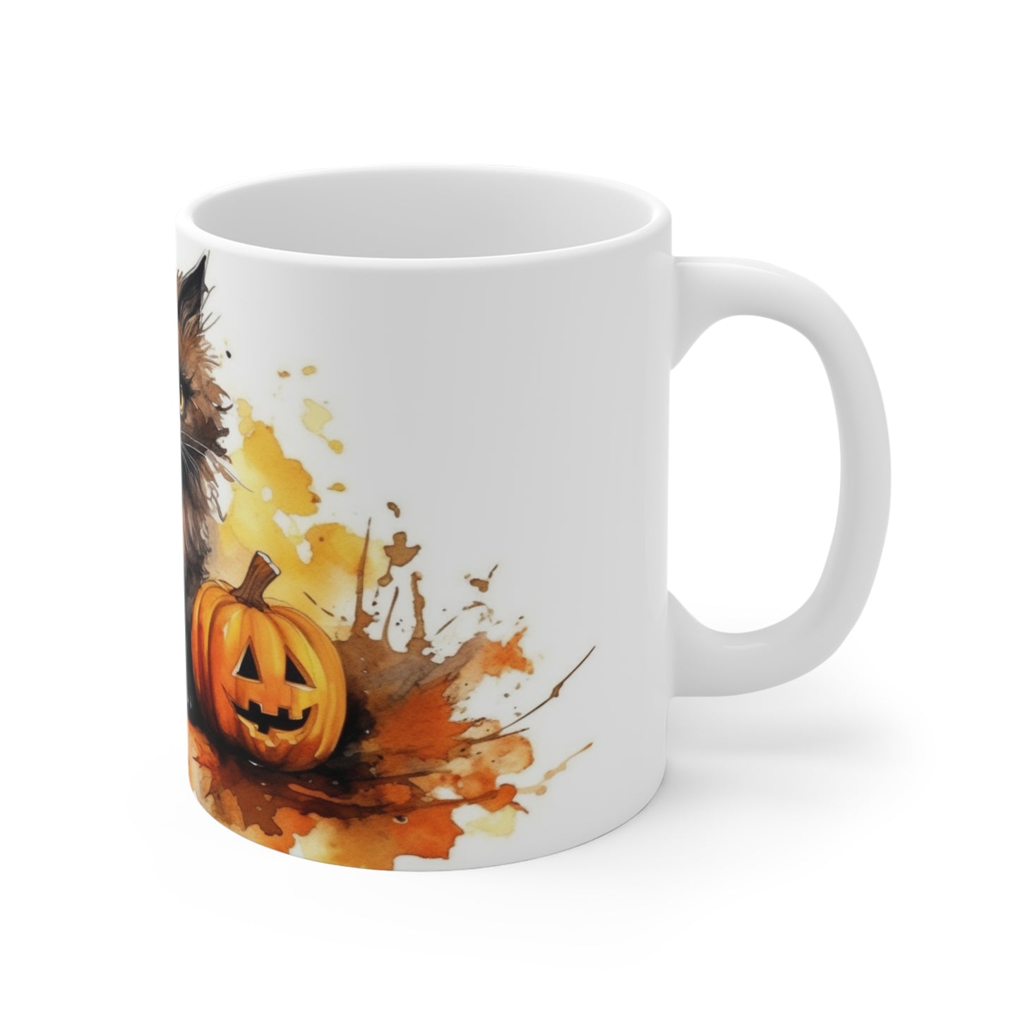 Halloween Cat with Pumpkins Ceramic Mugs (11oz\15oz\20oz)