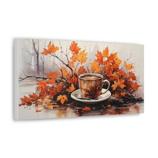 Coffee ala Carte | Autumn Coffee Wall Art Canvas | Rustic Fall Print | Watercolor Wall Art | Fall Decor
