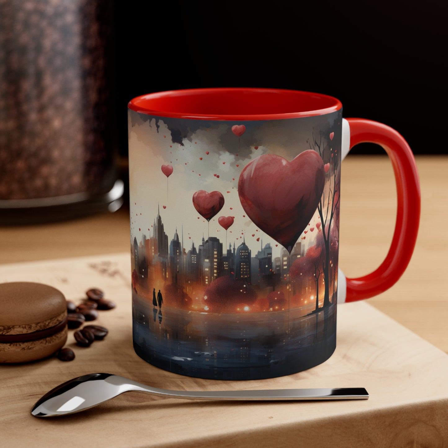 Enchanted Evening mug, Valentine's Day, Accent Coffee Mug, 11oz mug, valentines gift, gift for her, be mine, heart mug, love you, couples