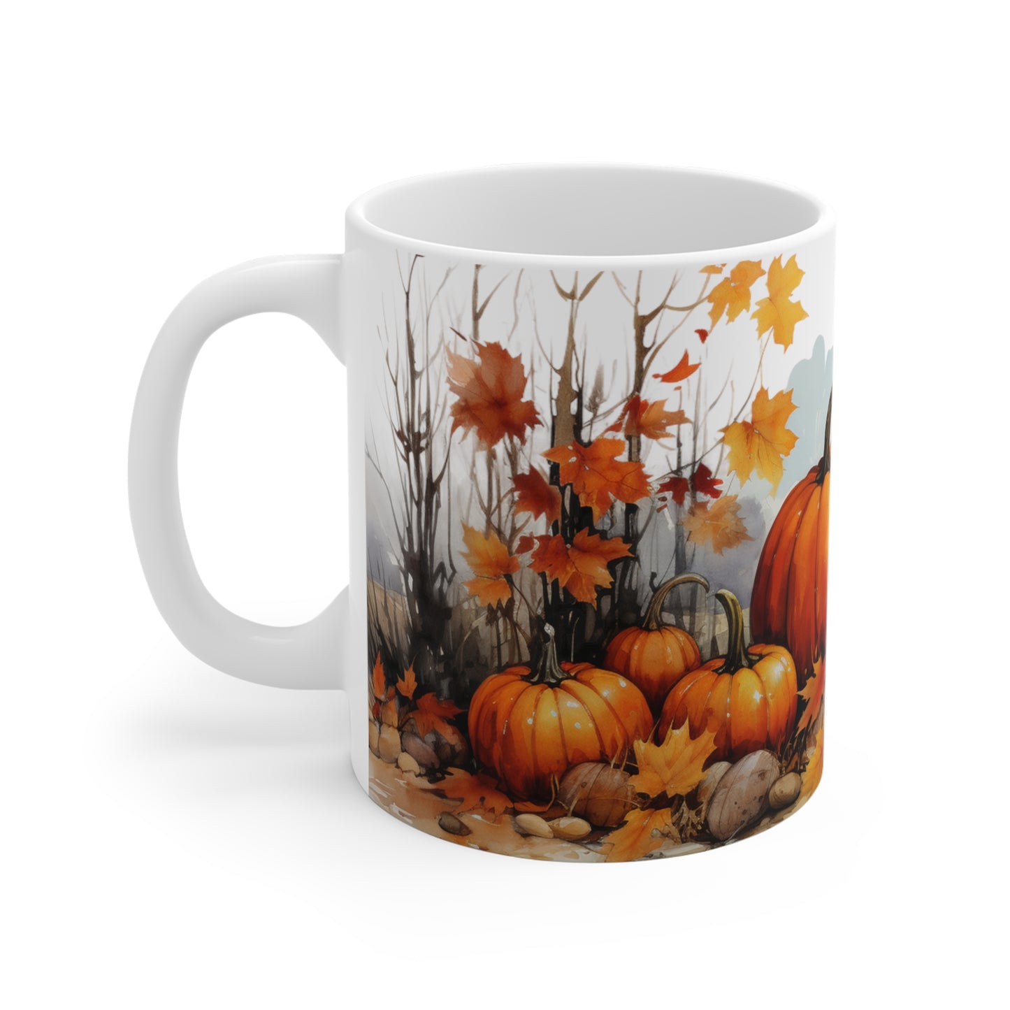 Pumpkin Love | Autumn Fall Coffee Mug | Rustic Fall Mug | Watercolor Fall Mug