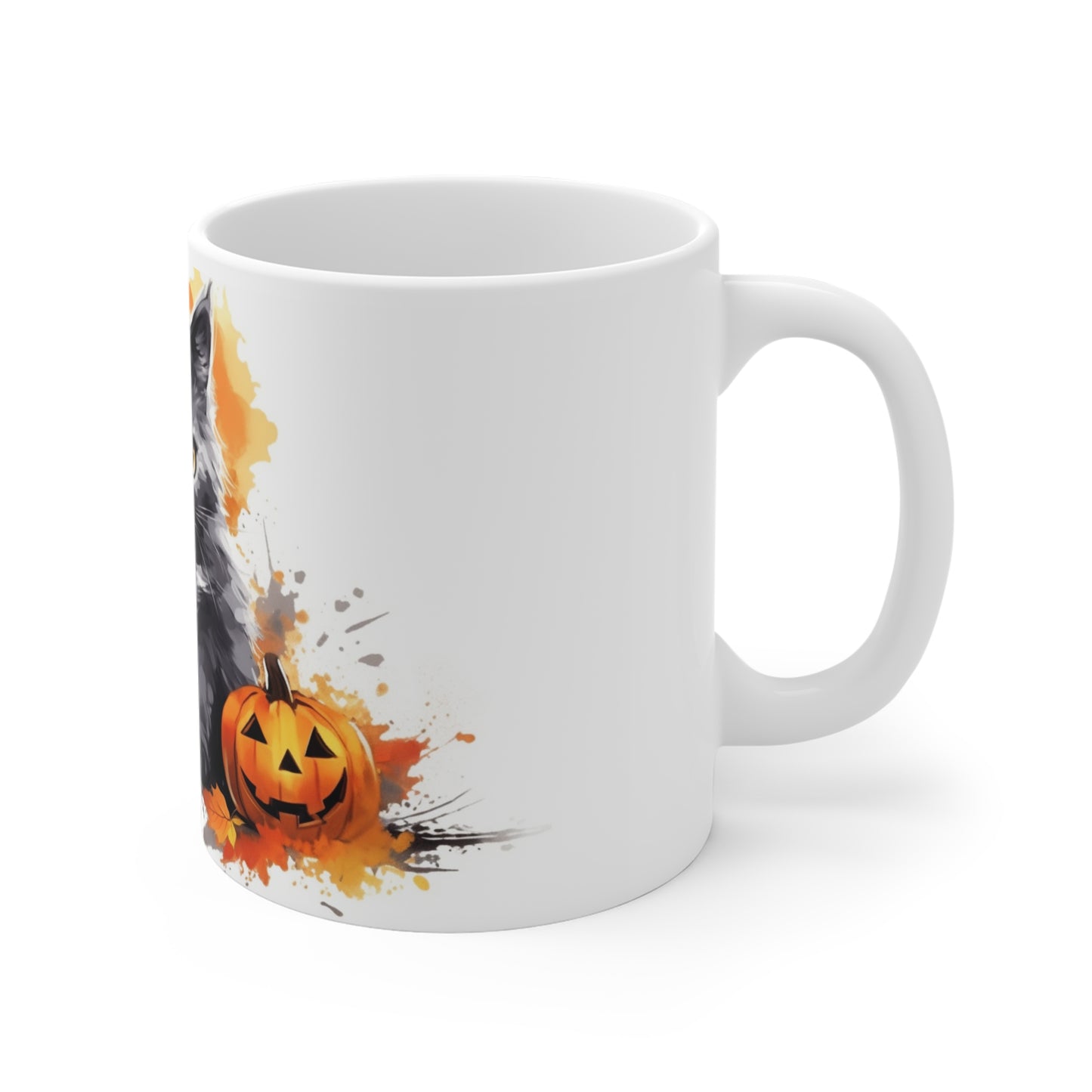 Halloween Black Cat with Pumpkins Ceramic Mugs (11oz\15oz\20oz)