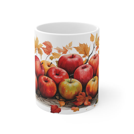 Autumn Apples | Autumn Fall Coffee Mug | Rustic Fall Mug | Watercolor Fall Mug