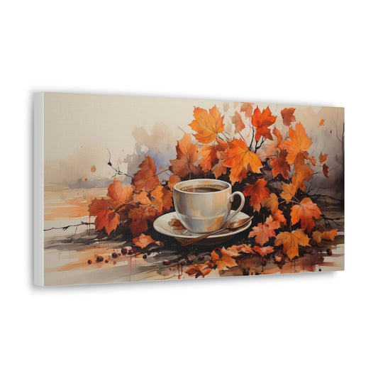 Coffee Americano | Autumn Coffee Wall Art Canvas | Rustic Fall Print | Watercolor Wall Art | Fall Decor