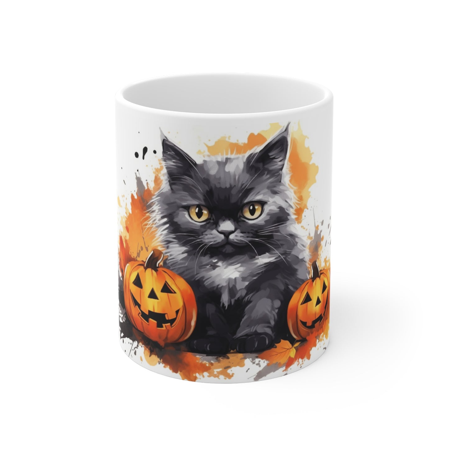 Halloween Black Cat with Pumpkins Ceramic Mugs (11oz\15oz\20oz)