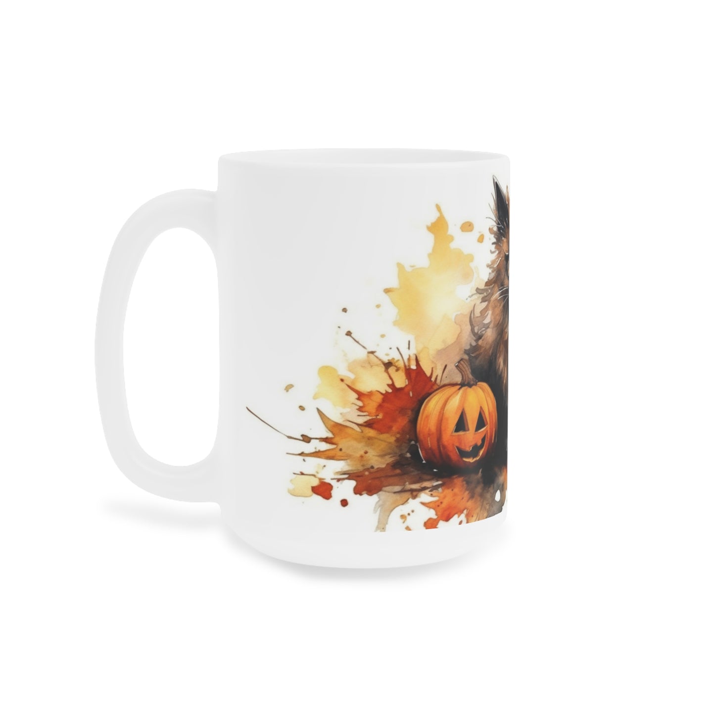 Halloween Cat with Pumpkins Ceramic Mugs (11oz\15oz\20oz)