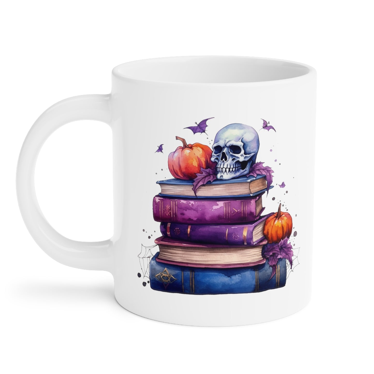 Halloween Spellbooks with Skeleton Ceramic Mugs (11oz\15oz\20oz)