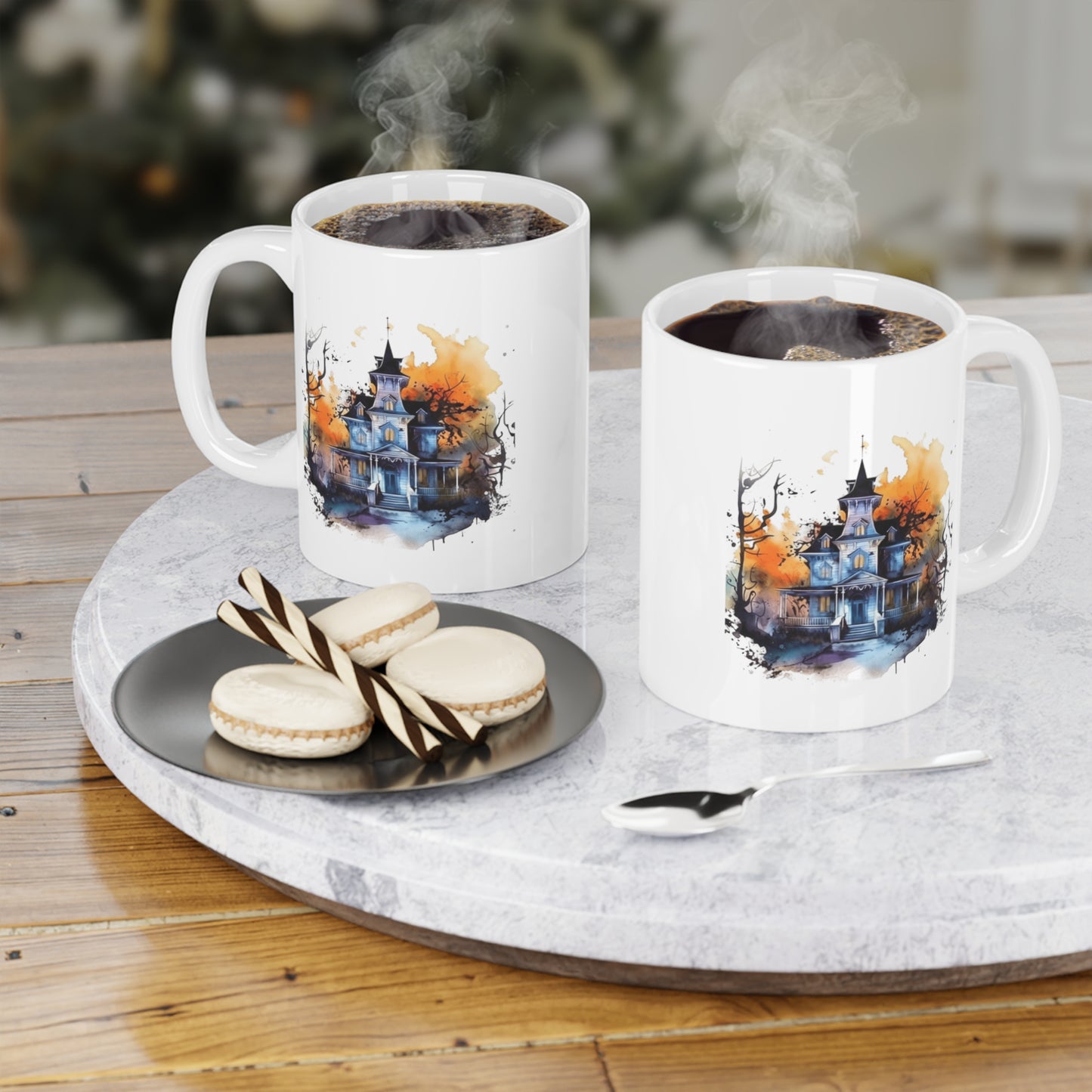 Haunted Halloween Mansion #2 Ceramic Mugs (11oz\15oz\20oz)