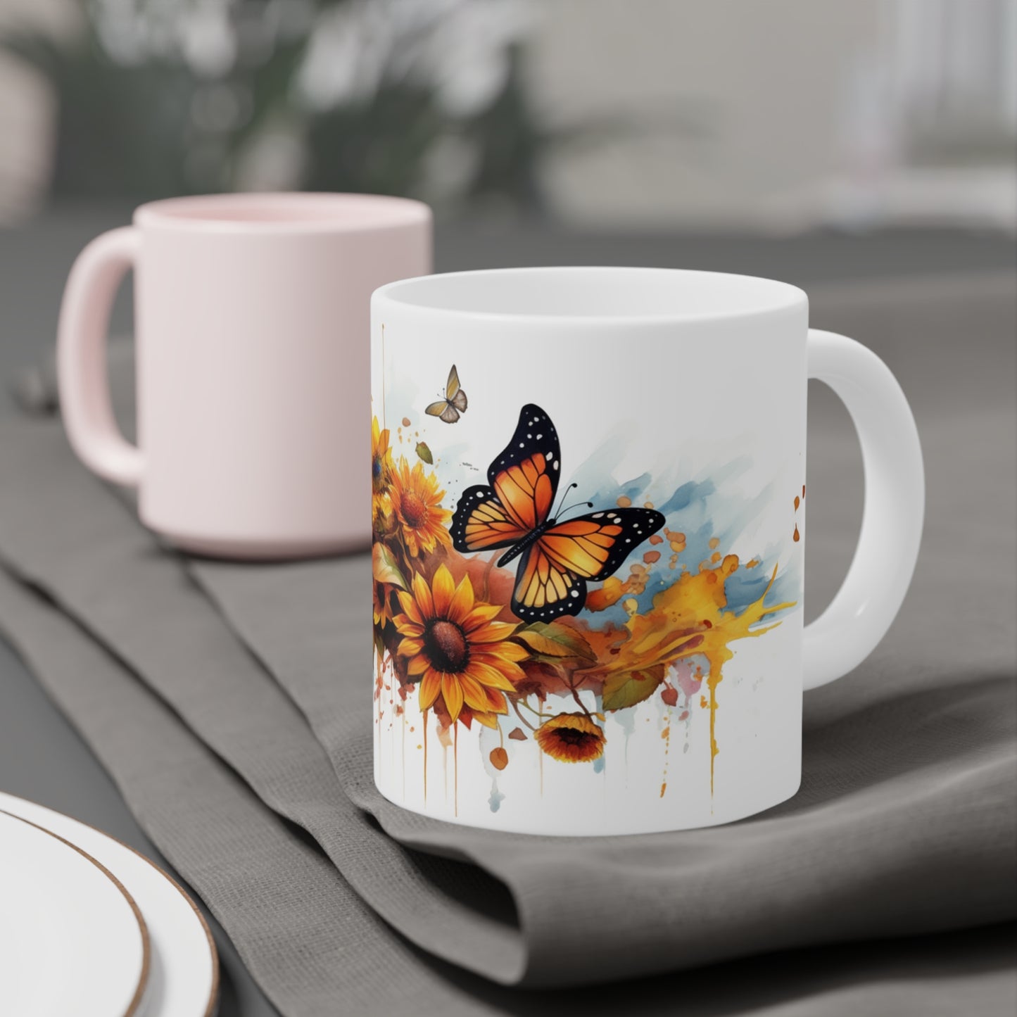 Sunflowers & Butterflies Ceramic Mugs (11oz\15oz\20oz)